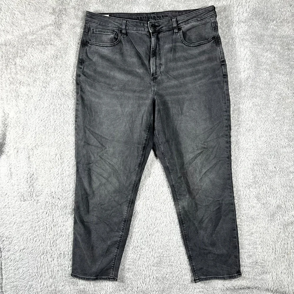American‎ Eagle Outfitters Mom Jeans Womens 16 Gray Denim Cotton Stretch Travel